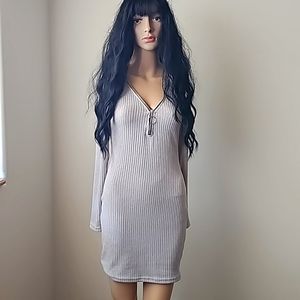 Gray Sweater Long Sleeve Dress